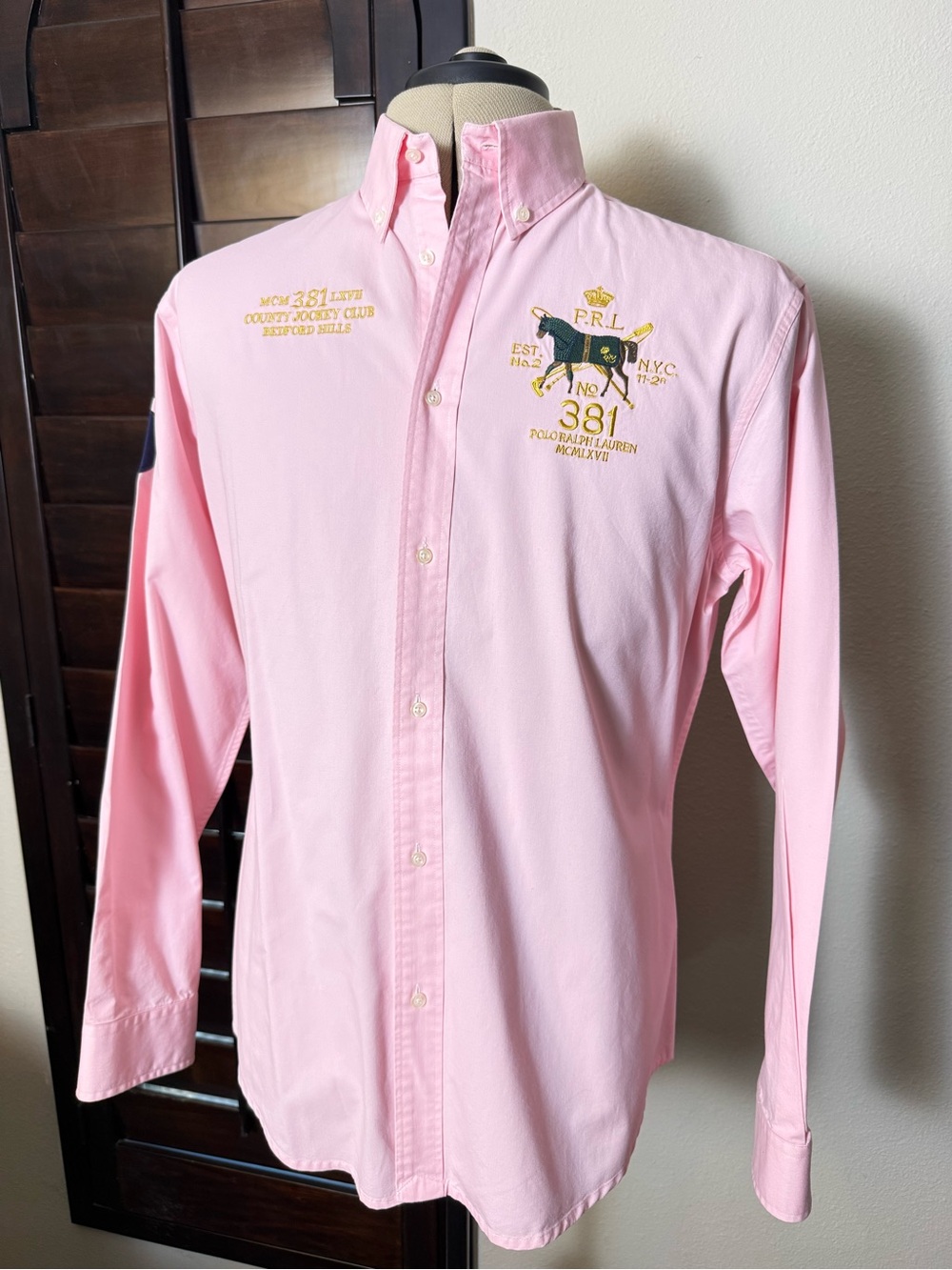 Polo Ralph Lauren Men's XXL Pink 381 Equestrian Embroidered Shirt - Picture 3 of 10